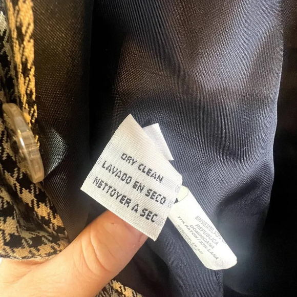 Rena Rowan for Saville Houndstooth Wool Blend Double Breasted Blazer Size 4 - Picture 8 of 10